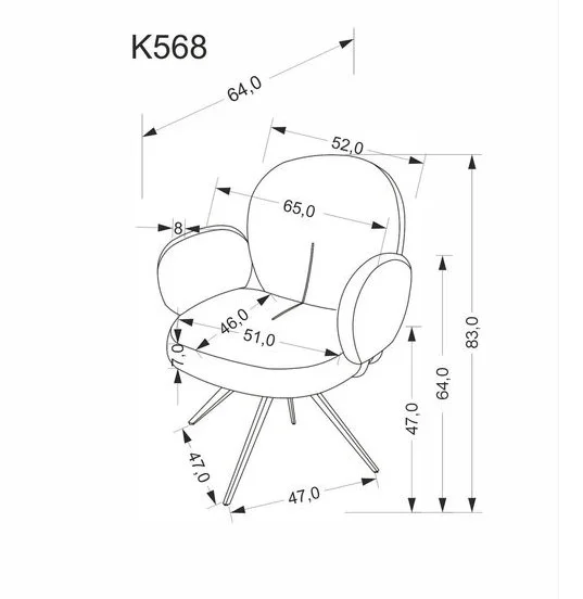 Стул HALMAR K568 темно-бежевый/черный, поворотный