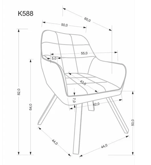 Стул HALMAR K588 черный/черный