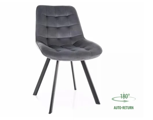 Стул SIGNAL MONTI Velvet Bluvel 14 серый/черный, поворотный