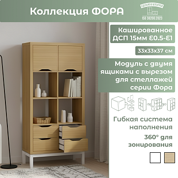 Модуль с двумя ящиками с вырезом