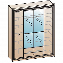 Шкаф для одежды (фасад-зеркало фацет) ШК-1714