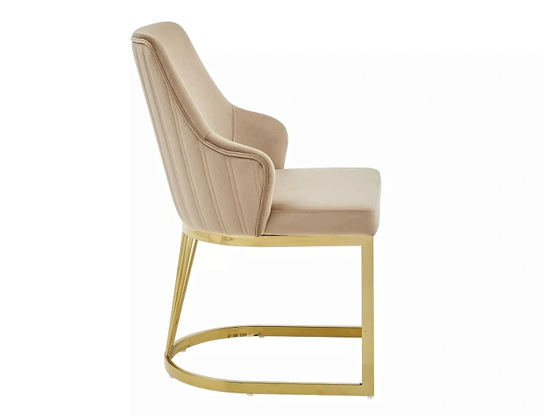 Стул SIGNAL ALURE Velvet Bluvel 28 бежевый/золотой