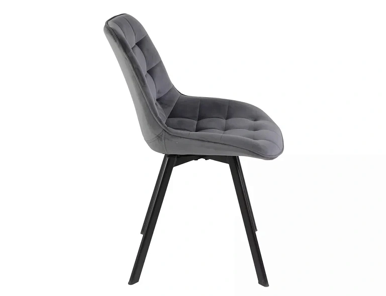 Стул SIGNAL MONTI Velvet Bluvel 14 серый/черный, поворотный