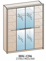 Шкаф для одежды (зеркало фацет) ШК-1206