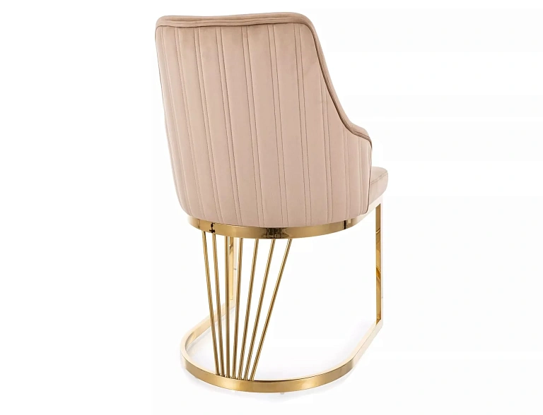 Стул SIGNAL ALURE Velvet Bluvel 28 бежевый/золотой