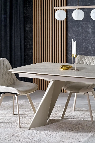 Стол обеденный HALMAR ARMANI травертин/кашемир 165-241/90