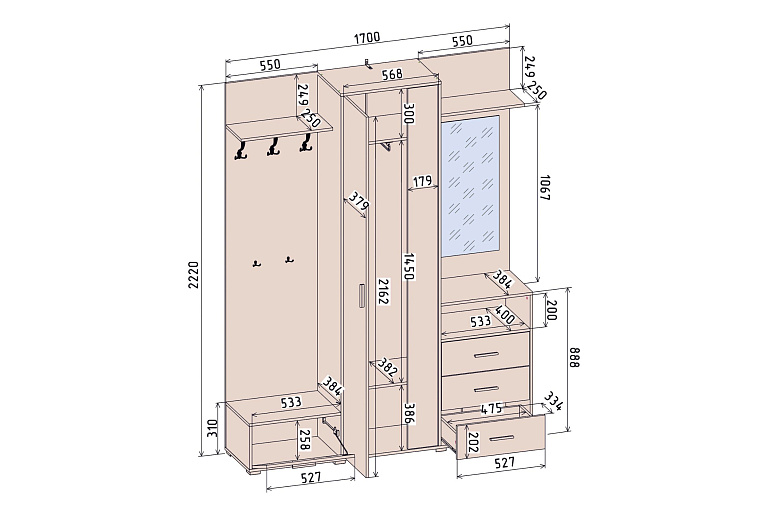 Вита-4 Белый/Антрацит