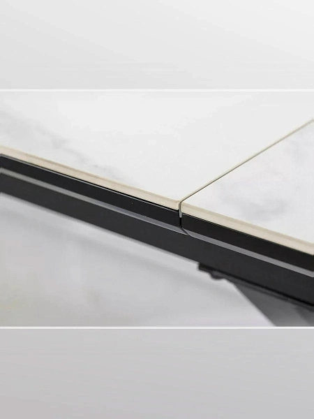 Стол обеденный SIGNAL LOGAN Ceramic белый/черный мат 160-200/90