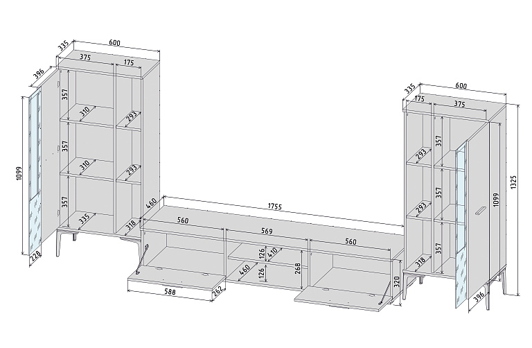 Neo-8 Бетон Лайт/Черный