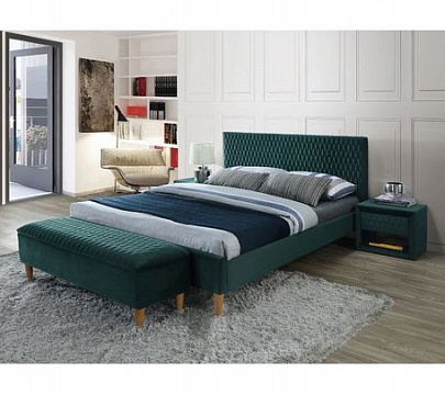 Кровать AZURRO VELVET BLUVEL 180 зеленый