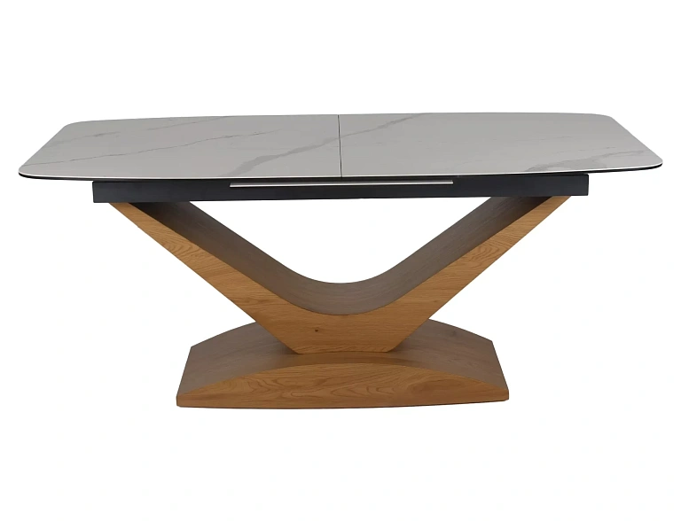 Стол обеденный SIGNAL DOLCE Ceramic Statuario Venato белый/дуб 180-240/95
