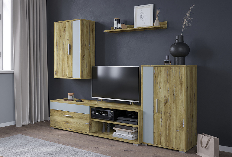 Neo-4 Дуб Нокс/Серебро