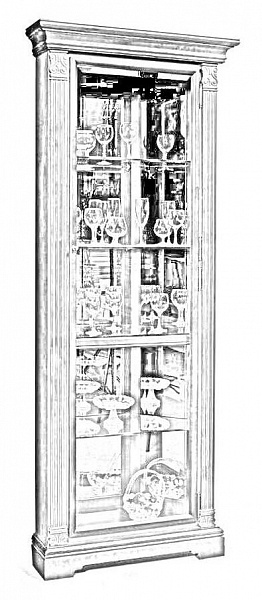 Шкаф с витриной (угловой, правый)
