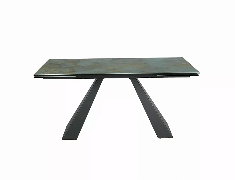 Стол обеденный SIGNAL SALVADORE Ceramic Ossido Verde бирюзовый/черный мат 160-240/90